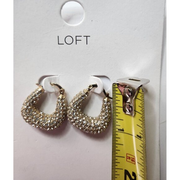 Hoop earrings Glittering womens jewelry party new years career office Loft - Picture 3 of 3